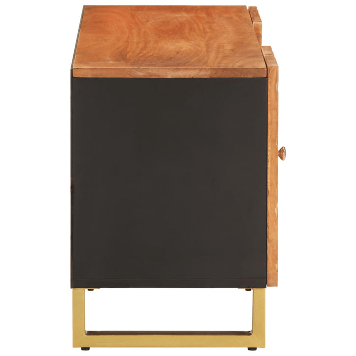Dulap TV maro și negru 105x33,5x46 cm lemn masiv de mango WALTI