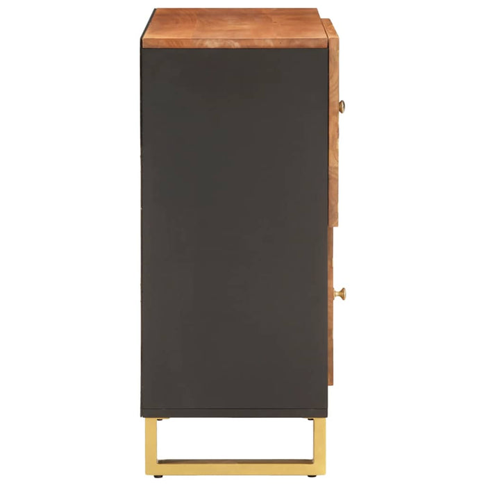 Dulap lateral, maro și negru, 80x33,5x75 cm lemn masiv de mango WALTI