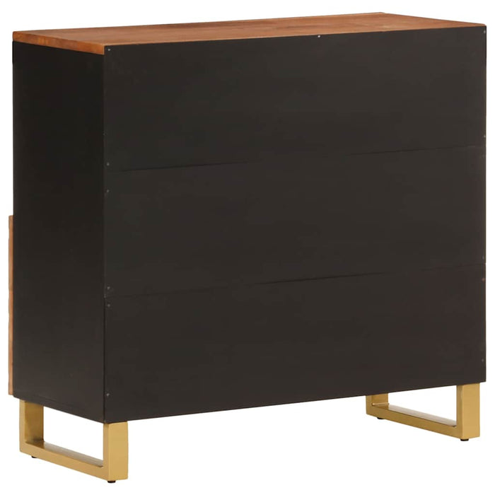 Dulap lateral, maro și negru, 80x33,5x75 cm lemn masiv de mango WALTI