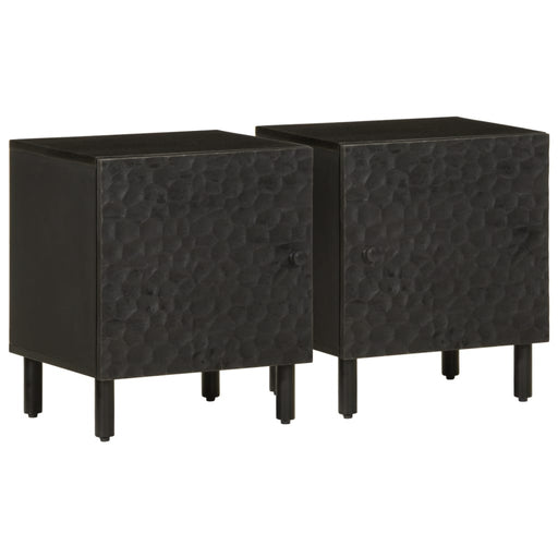 Noptiere, 2 buc., negru, 40x33x46 cm, lemn masiv de mango - WALTI WALTI