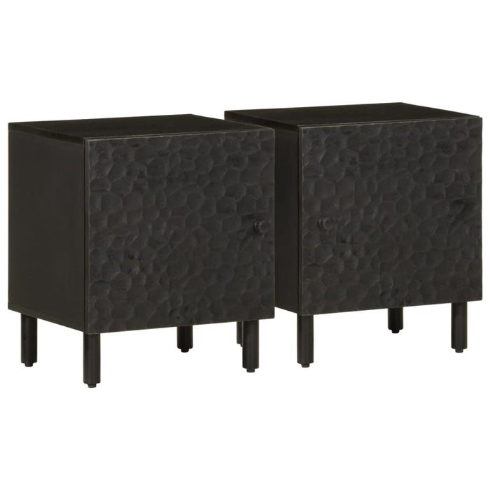 Noptiere, 2 buc., negru, 40x33x46 cm, lemn masiv de mango WALTI