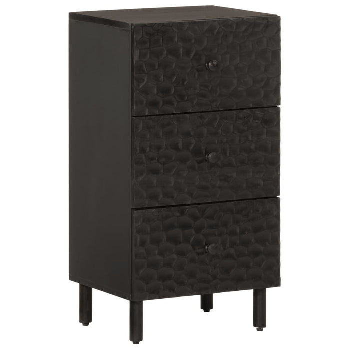 Dulap lateral, negru, 40x33x75 cm, lemn masiv de mango WALTI
