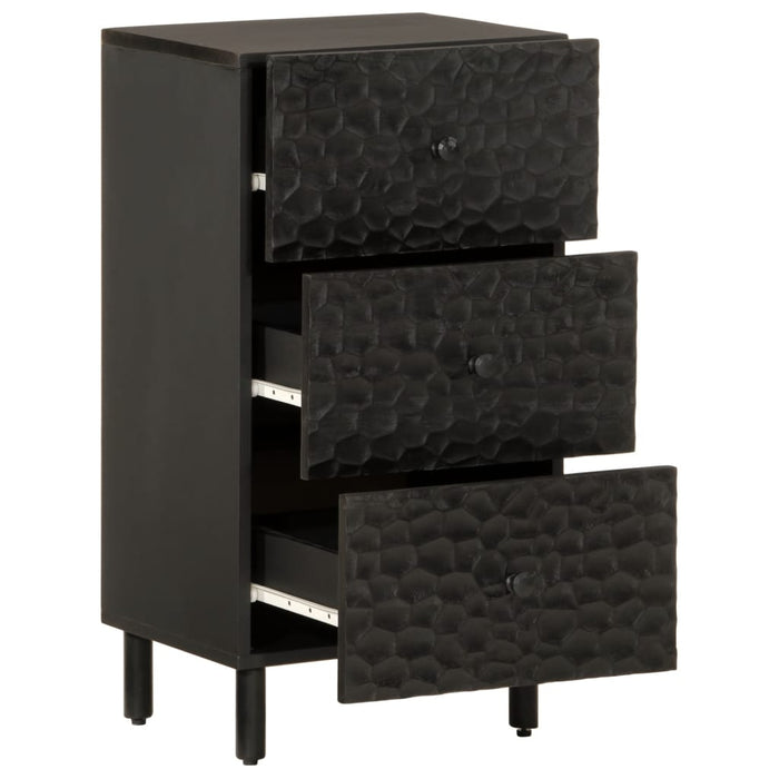Dulap lateral, negru, 40x33x75 cm, lemn masiv de mango WALTI