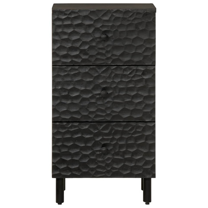 Dulap lateral, negru, 40x33x75 cm, lemn masiv de mango WALTI