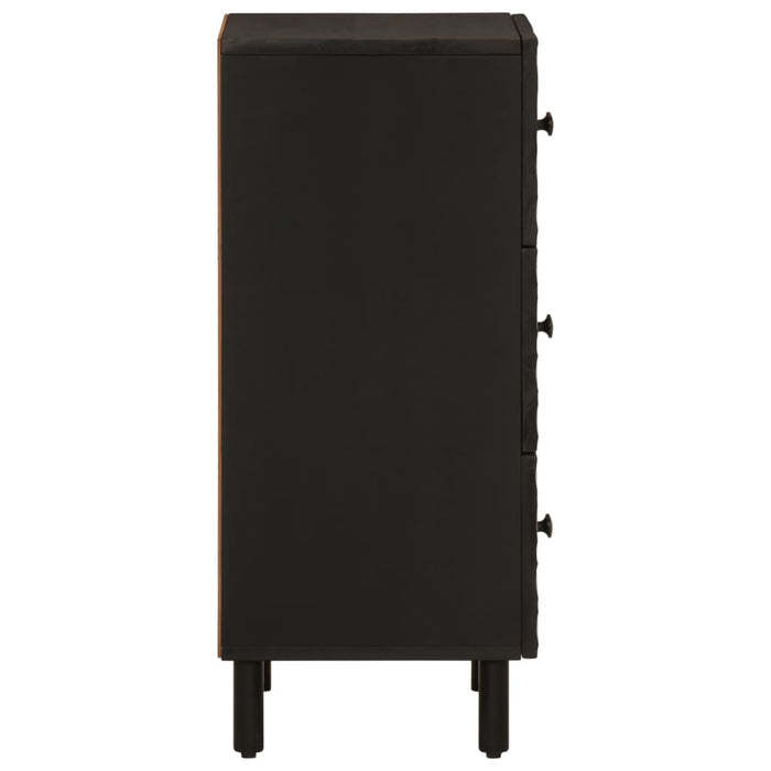 Dulap lateral, negru, 40x33x75 cm, lemn masiv de mango WALTI