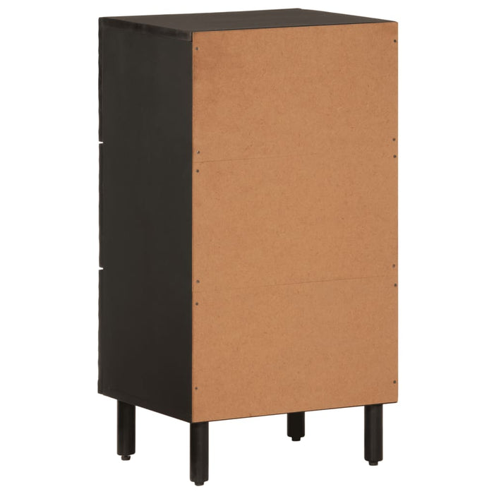 Dulap lateral, negru, 40x33x75 cm, lemn masiv de mango WALTI