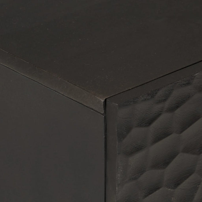 Dulap lateral, negru, 40x33x75 cm, lemn masiv de mango WALTI