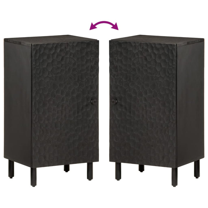 Dulap lateral, negru, 40x33x75 cm, lemn masiv de mango WALTI