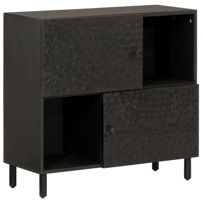 Dulap lateral, negru, 80x33x75 cm, lemn masiv de mango WALTI