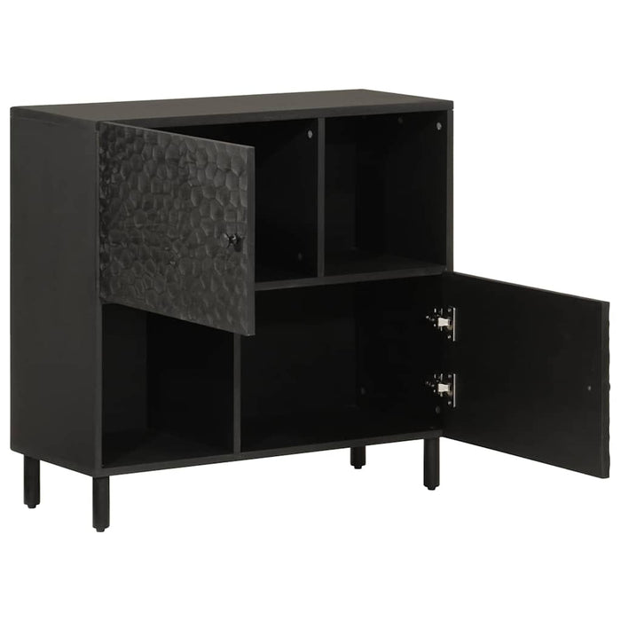 Dulap lateral, negru, 80x33x75 cm, lemn masiv de mango WALTI
