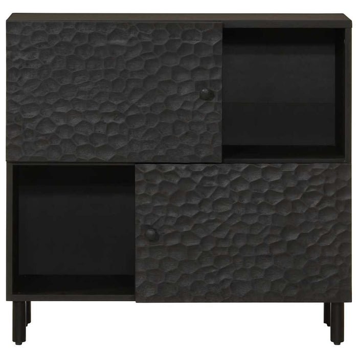 Dulap lateral, negru, 80x33x75 cm, lemn masiv de mango WALTI
