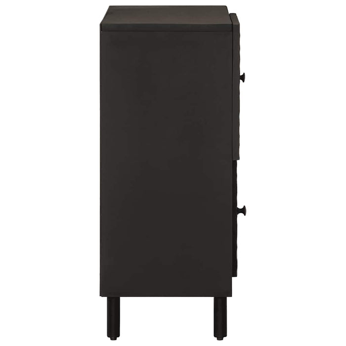 Dulap lateral, negru, 80x33x75 cm, lemn masiv de mango WALTI