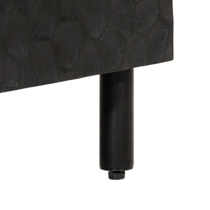 Dulap lateral, negru, 80x33x75 cm, lemn masiv de mango WALTI
