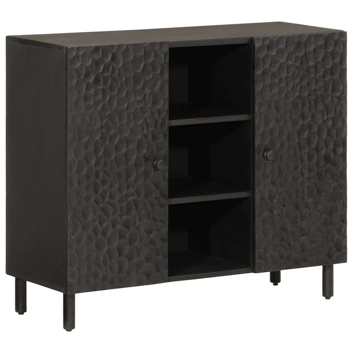 Dulap lateral, negru, 90x33x75 cm, lemn masiv de mango WALTI