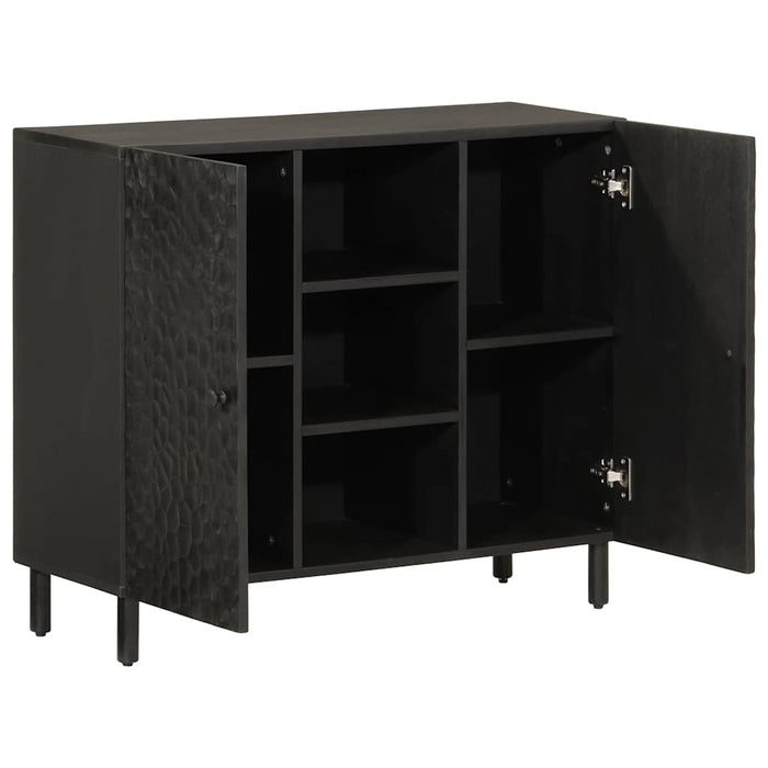 Dulap lateral, negru, 90x33x75 cm, lemn masiv de mango WALTI