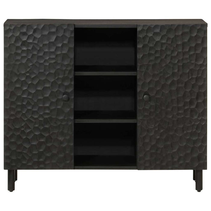 Dulap lateral, negru, 90x33x75 cm, lemn masiv de mango WALTI