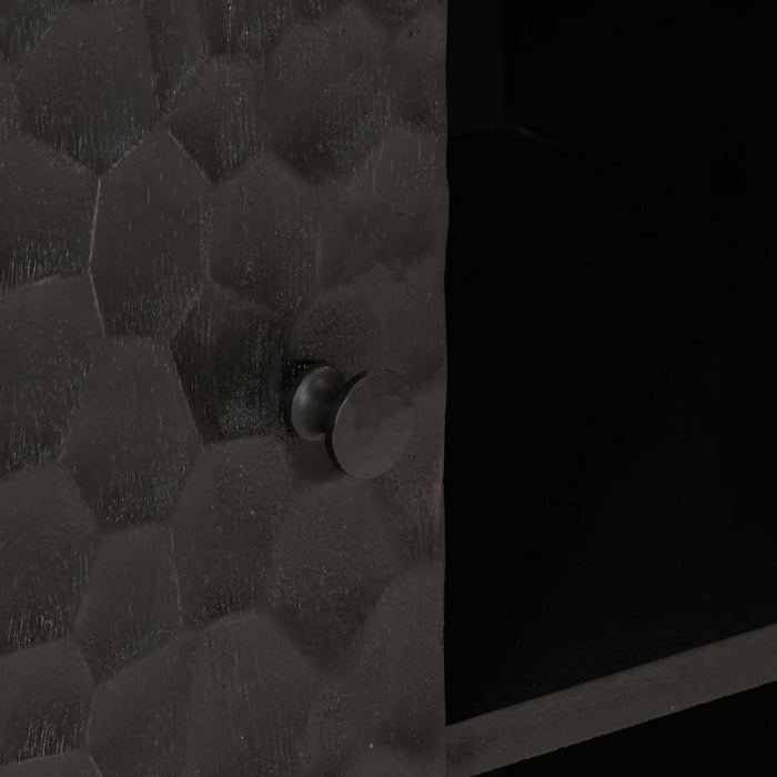 Dulap lateral, negru, 90x33x75 cm, lemn masiv de mango WALTI