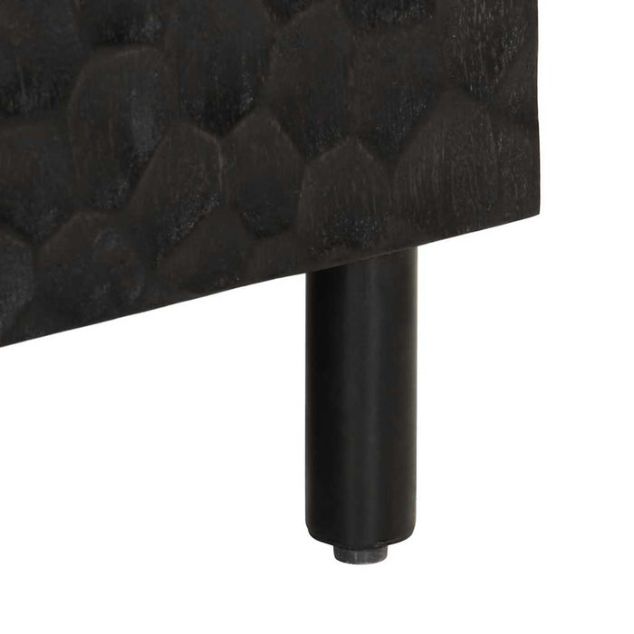 Dulap lateral, negru, 90x33x75 cm, lemn masiv de mango WALTI
