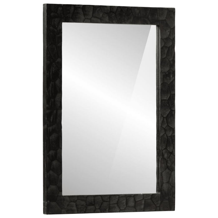Oglindă de baie negru 50x70x2,5cm lemn masiv de mango și sticlă - WALTI WALTI