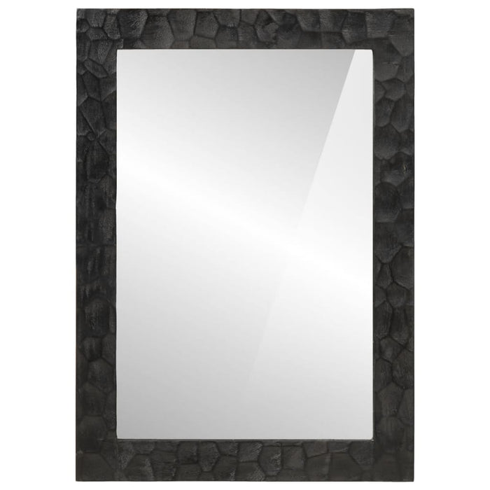 Oglindă de baie negru 50x70x2,5cm lemn masiv de mango și sticlă - WALTI WALTI