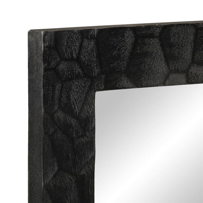 Oglindă de baie negru 50x70x2,5cm lemn masiv de mango și sticlă - WALTI WALTI