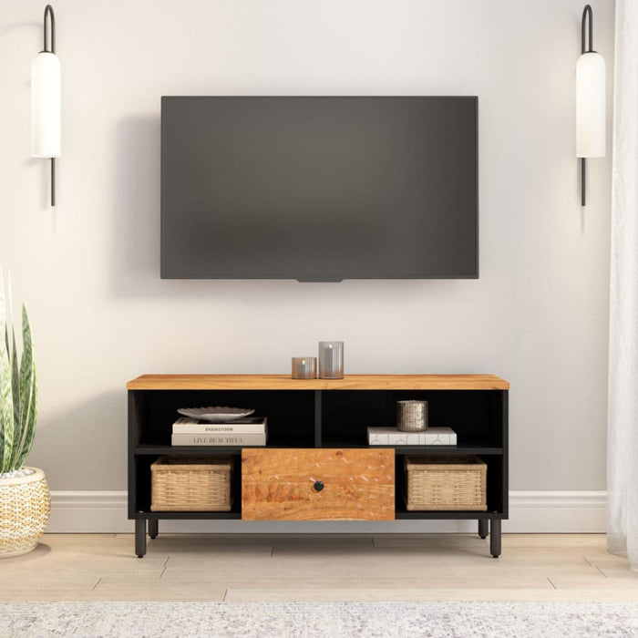 Dulap TV, 100x33x46 cm, lemn masiv de acacia - WALTI WALTI