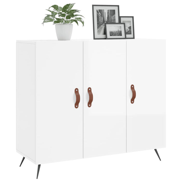 Dulap, alb extralucios, 90x34x80 cm, lemn compozit WALTI