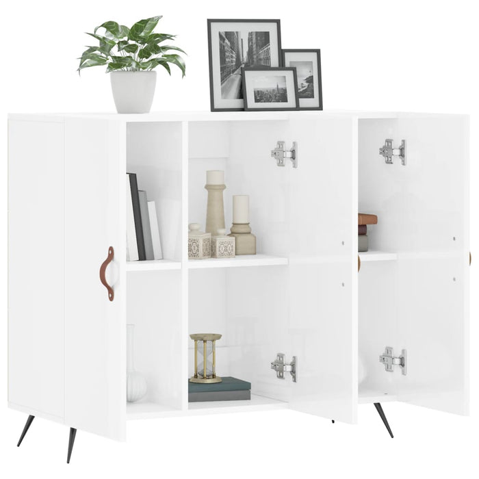 Dulap, alb extralucios, 90x34x80 cm, lemn compozit WALTI