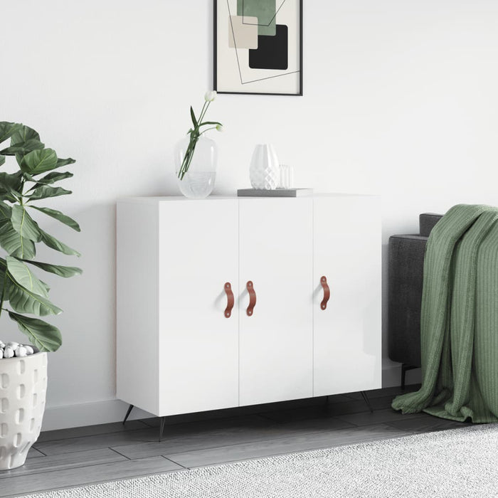 Dulap, alb extralucios, 90x34x80 cm, lemn compozit WALTI