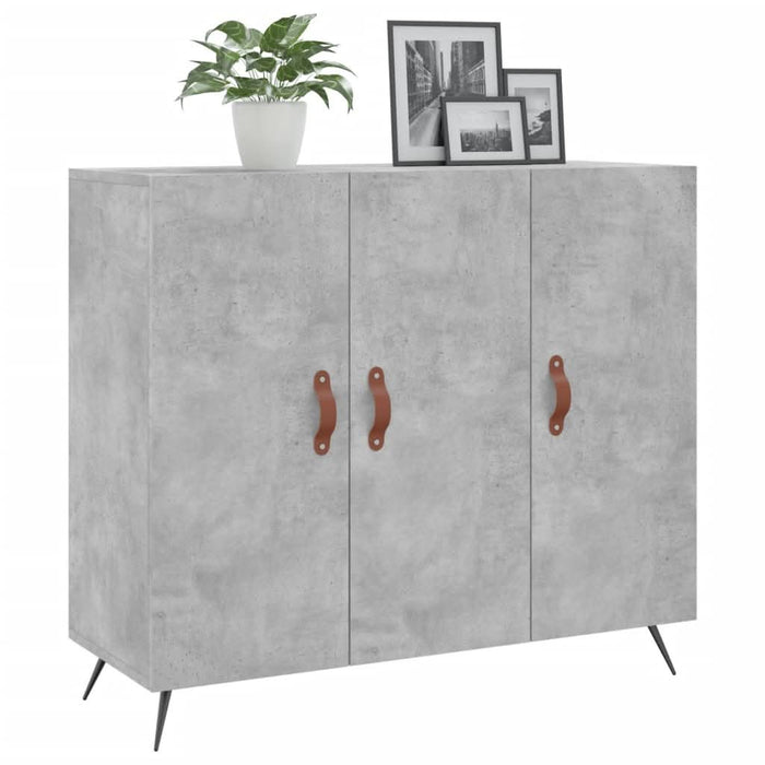 Dulap, gri beton, 90x34x80 cm, lemn compozit - WALTI WALTI