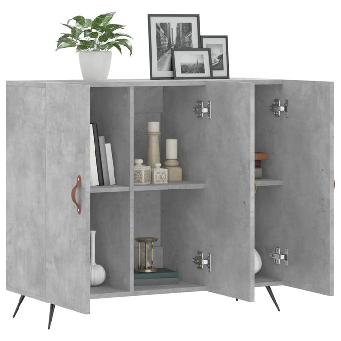 Dulap, gri beton, 90x34x80 cm, lemn compozit - WALTI WALTI