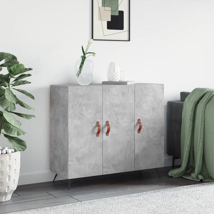 Dulap, gri beton, 90x34x80 cm, lemn compozit - WALTI WALTI