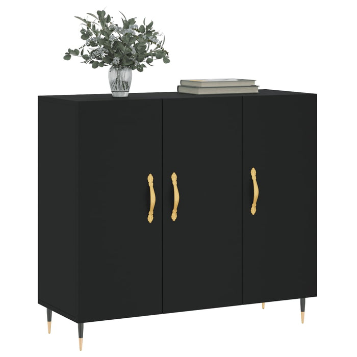 Dulap, negru, 90x34x80 cm, lemn compozit WALTI