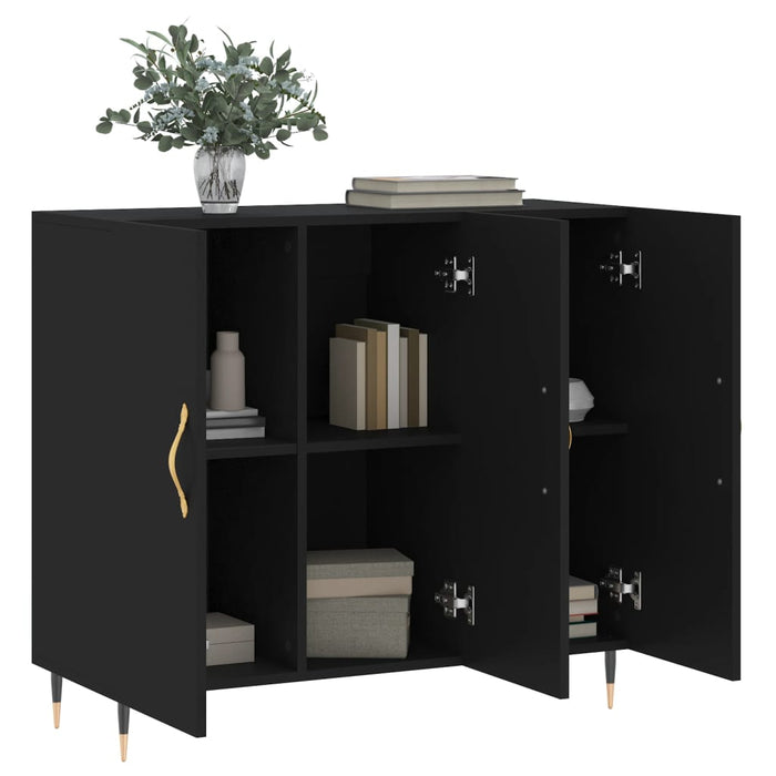 Dulap, negru, 90x34x80 cm, lemn compozit WALTI