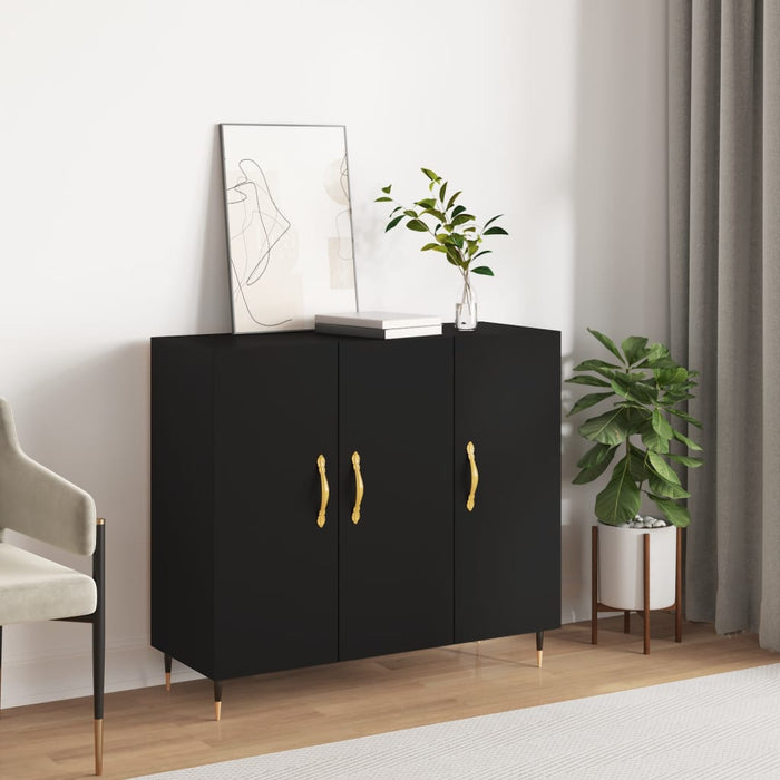 Dulap, negru, 90x34x80 cm, lemn compozit WALTI