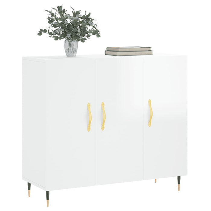 Dulap, alb extralucios, 90x34x80 cm, lemn compozit WALTI