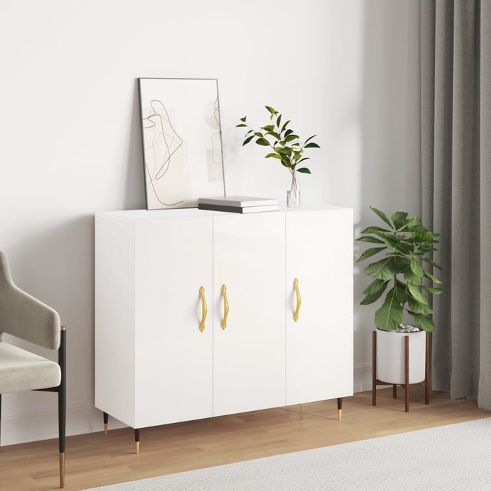 Dulap, alb extralucios, 90x34x80 cm, lemn compozit WALTI