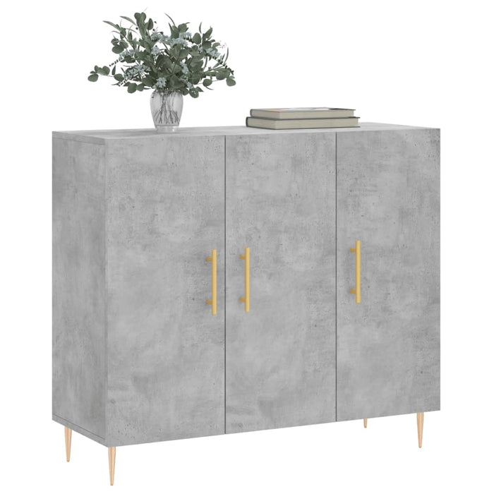 Dulap, gri beton, 90x34x80 cm, lemn compozit WALTI