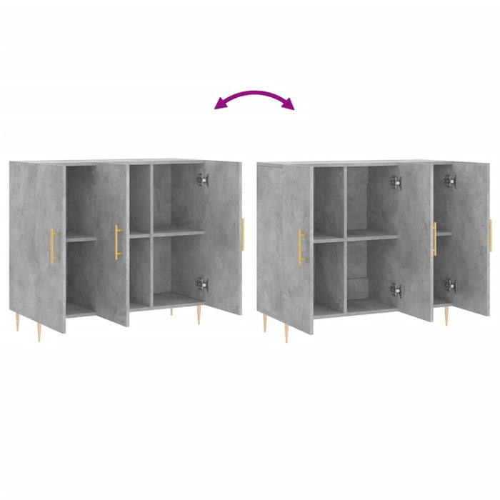 Dulap, gri beton, 90x34x80 cm, lemn compozit WALTI