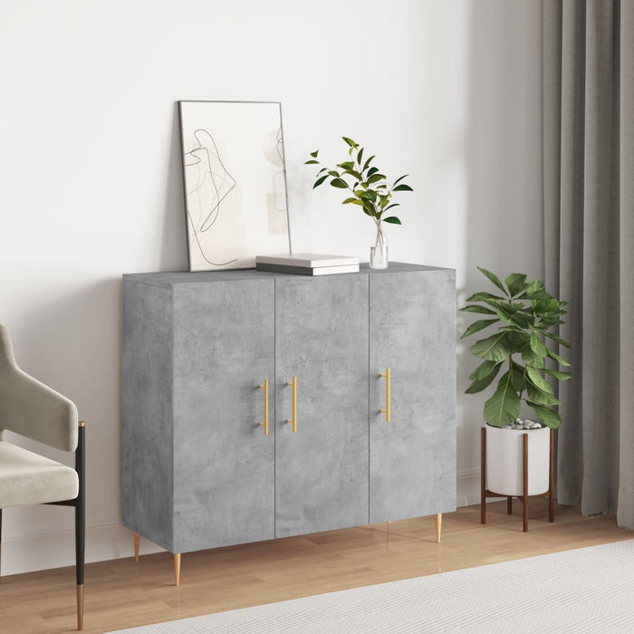 Dulap, gri beton, 90x34x80 cm, lemn compozit WALTI