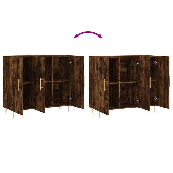 Dulap, stejar fumuriu, 90x34x80 cm, lemn compozit - WALTI WALTI