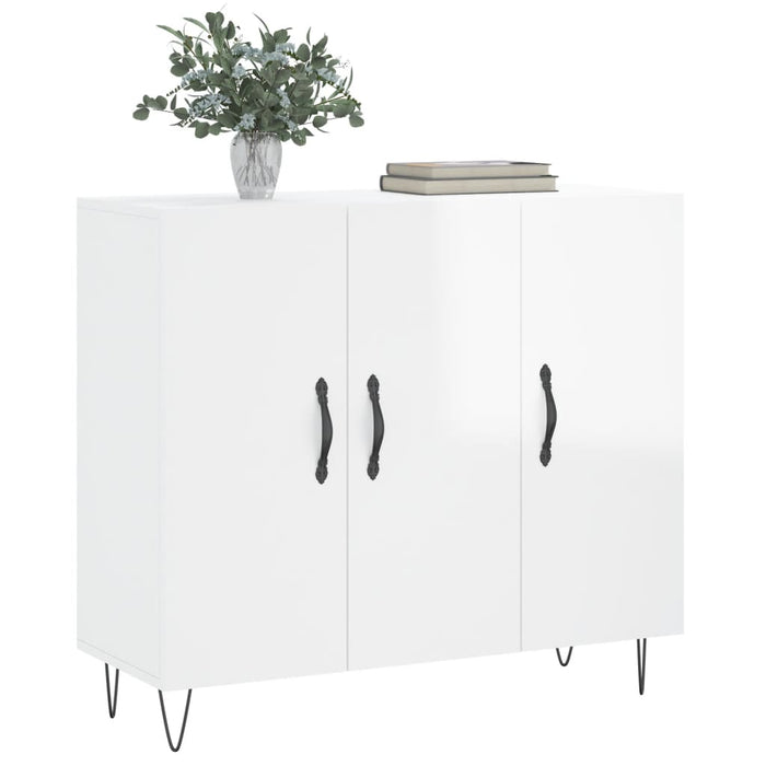 Dulap, alb extralucios, 90x34x80 cm, lemn compozit WALTI