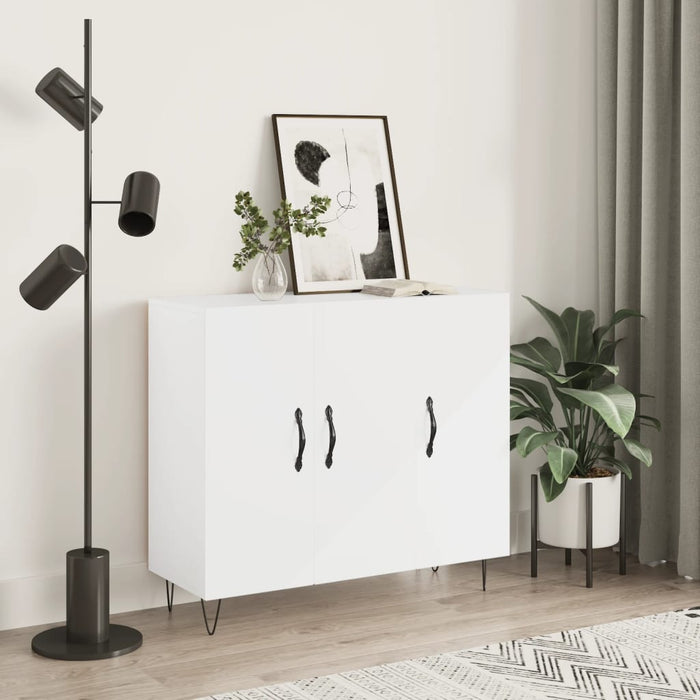 Dulap, alb extralucios, 90x34x80 cm, lemn compozit WALTI