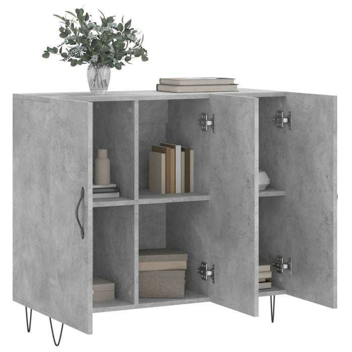 Dulap, gri beton, 90x34x80 cm, lemn compozit - WALTI WALTI
