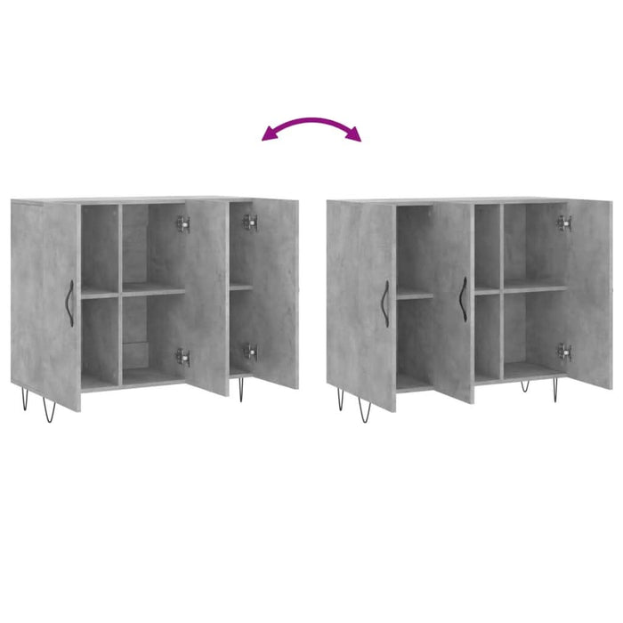 Dulap, gri beton, 90x34x80 cm, lemn compozit - WALTI WALTI