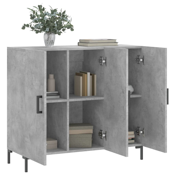 Dulap, gri beton, 90x34x80 cm, lemn compozit - WALTI WALTI