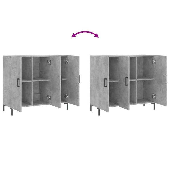 Dulap, gri beton, 90x34x80 cm, lemn compozit - WALTI WALTI