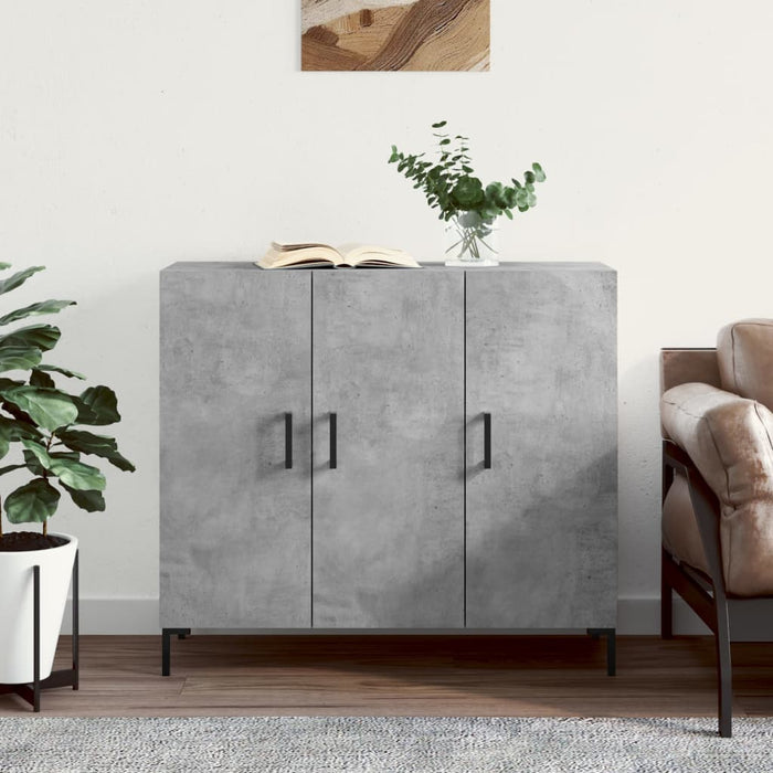 Dulap, gri beton, 90x34x80 cm, lemn compozit - WALTI WALTI