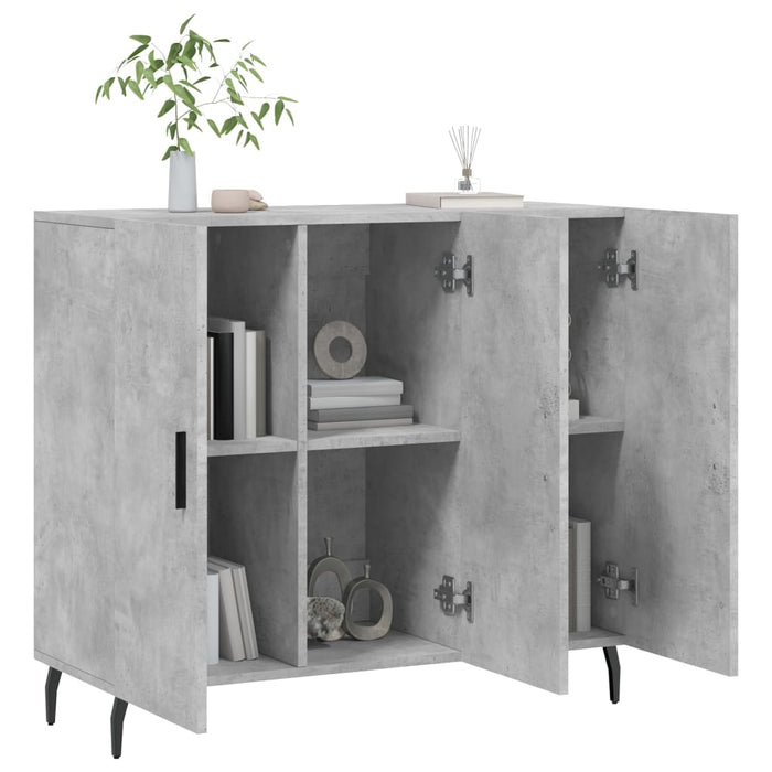 Dulap, gri beton, 90x34x80 cm, lemn compozit - WALTI WALTI
