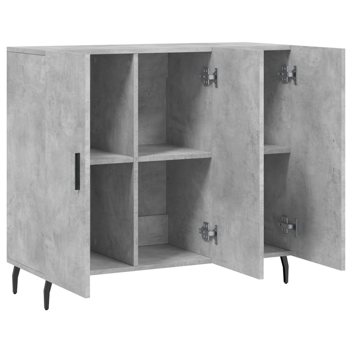 Dulap, gri beton, 90x34x80 cm, lemn compozit - WALTI WALTI